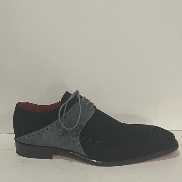 Emilio Franco shoes black/gray suede Oxford point toe